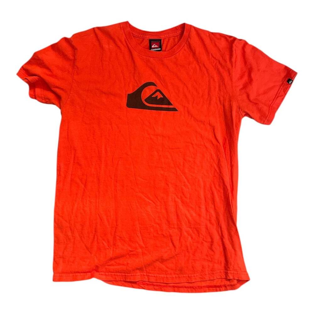 Quiksilver Men's Orange Crew Neck T-Shirt - Medium